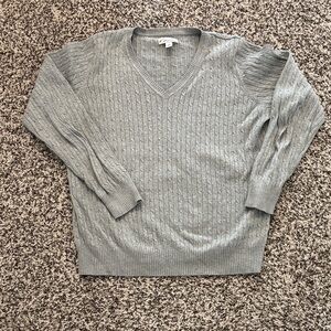 Kim Rogers V-Neck Light Gray Sweater
